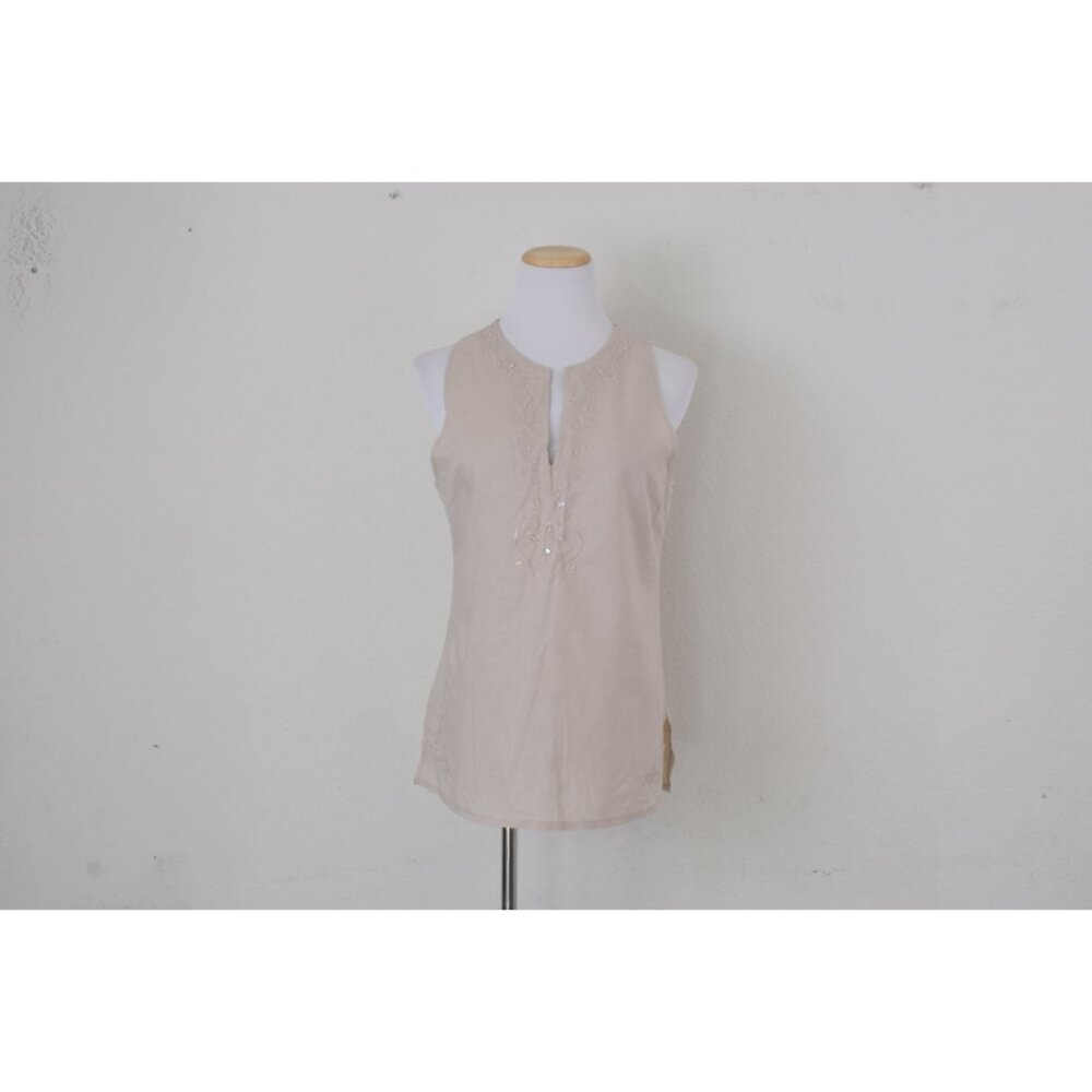 Vintage Linen/Cotton Embroidered Tunic Blouse - Picture 2 of 10